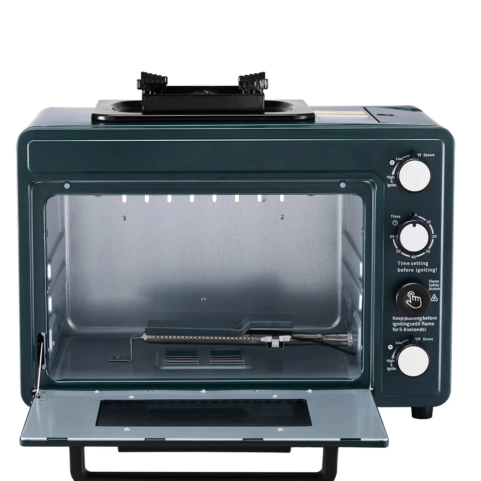 VEVOR Outdoor Oven 2-in-1 Portable Gas Camping Stove Oven Combo Adjustable Fire