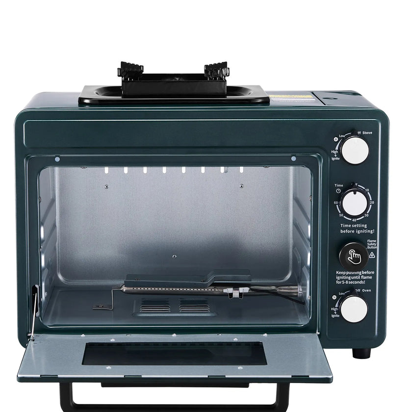 VEVOR Outdoor Oven 2-in-1 Portable Gas Camping Stove Oven Combo Adjustable Fire