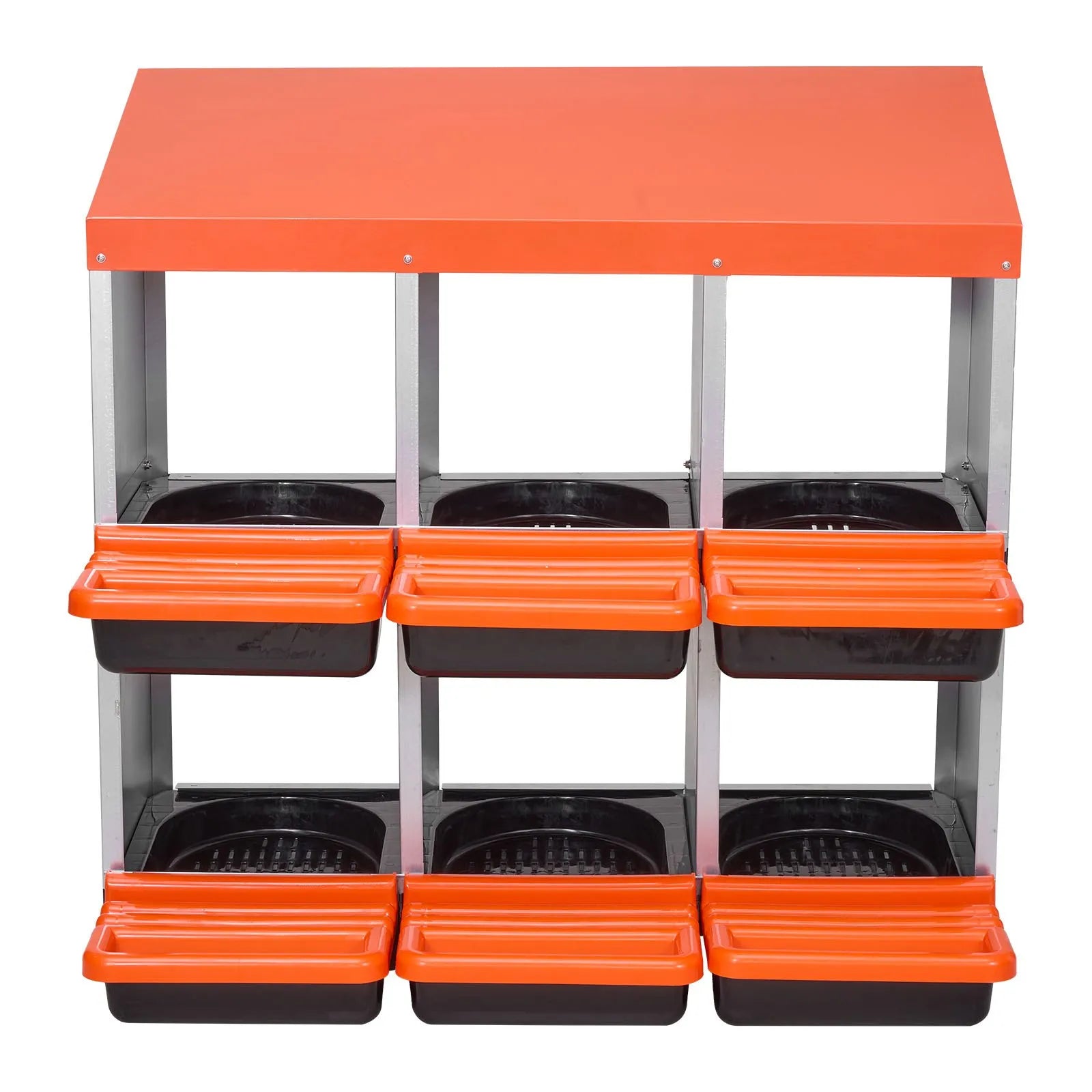 VEVOR 6-Compartment Chicken Nest Box Mental Box with Inclined Nesting Boxes