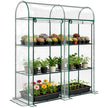 3 Tier Mini Greenhouse, Portable Greenhouse with 2 Roll-up Doors, 56.3