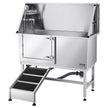 VEVOR 50 Inch Dog Grooming Bath Tub Stainless Steel w Ramp Water Filter Left