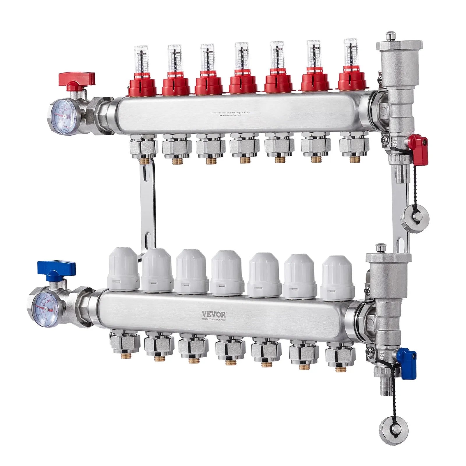 VEVOR 7-Branch Radiant Heat Manifold 1/2