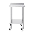 VEVOR 24 x 24 x 40 Inch Stainless Steel Work Table, Commercial Food Prep Worktable with Casters, Heavy Duty Prep Worktable, Metal Work Table with Adjustable Height for Restaurant, Home and Hotel