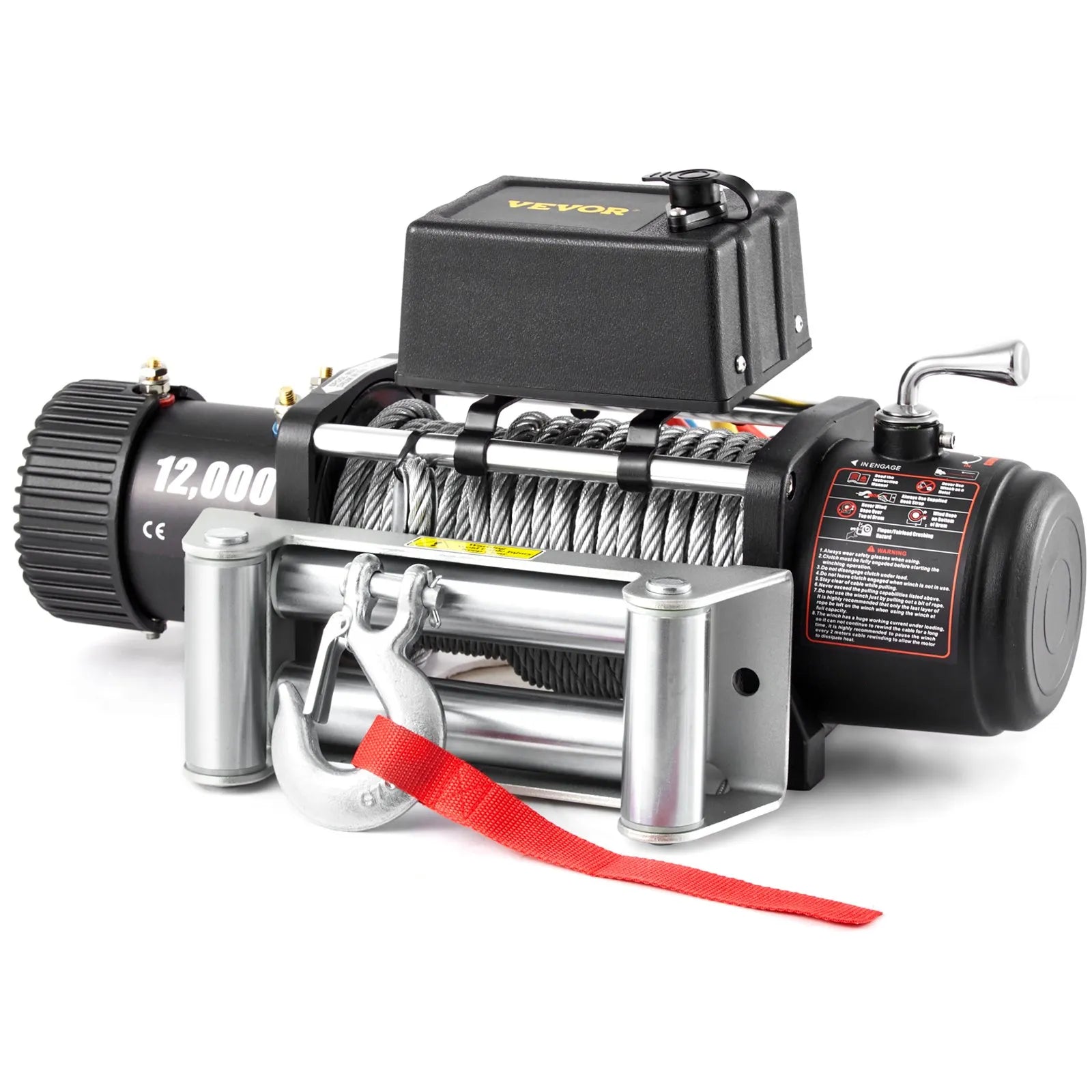 12000LBS Electric Winch 12V Steel Cable Off-road ATV UTV Truck Towing Trailer