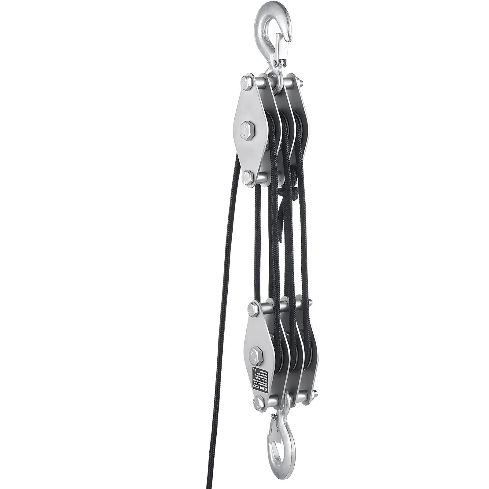 VEVOR 100 ft Rope Hoist Pulley Wheel Block and Tackle Puller 5:1 Ratio 4400 lbs