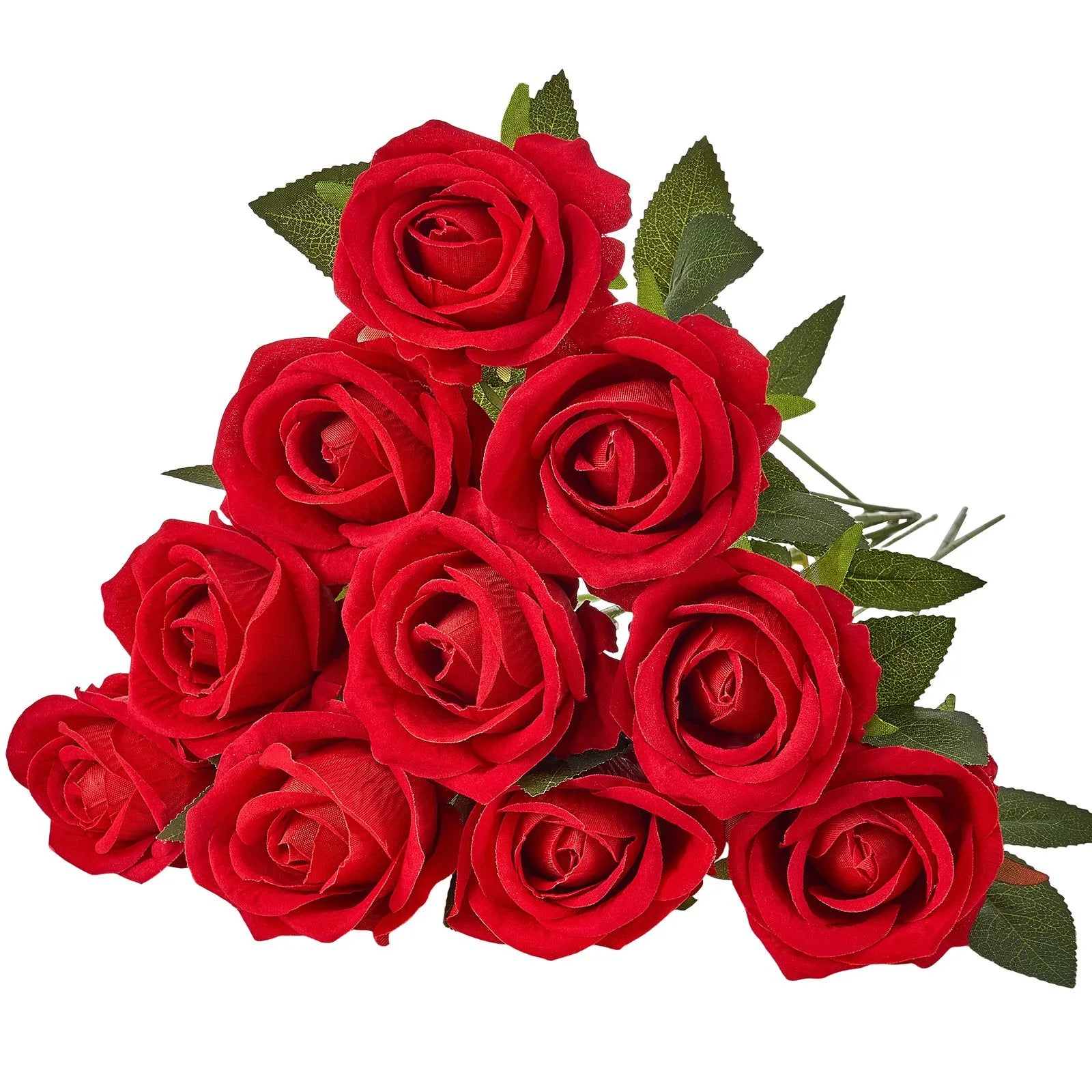 VEVOR 500 Pcs Red Roses Artificial Flowers Realistic Bouquet for Xmas Home Decor