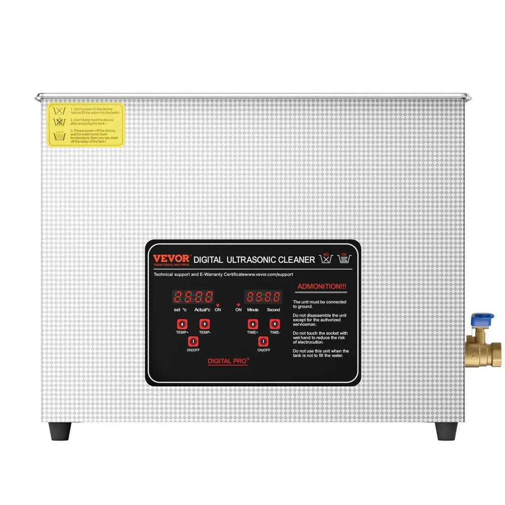 VEVOR 15L Ultrasonic Cleaner with Heater Timer & Basket Digital Sonic Machine