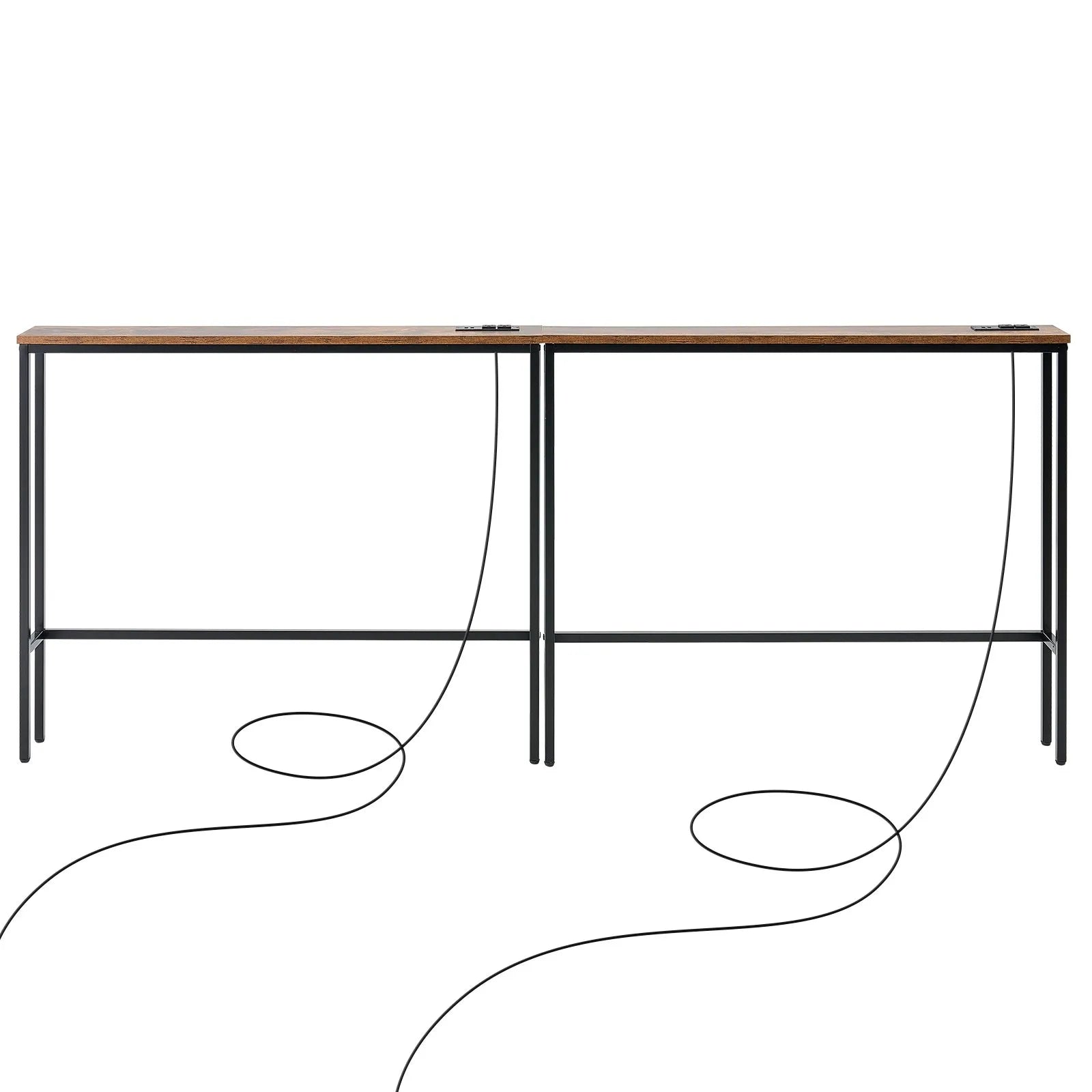 VEVOR Narrow Console Sofa Table Couch Table 2 Pieces for Entryway & Living Room