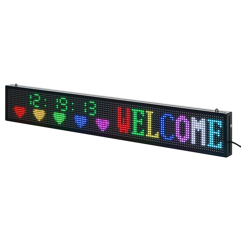VEVOR 52x8in Programmable LED Sign Digital Scrolling Display Board P10 Fullcolor