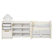 VEVOR  4-Tier Kids Toy Storage with Bookshelf with 10 Movable Plastic Bins