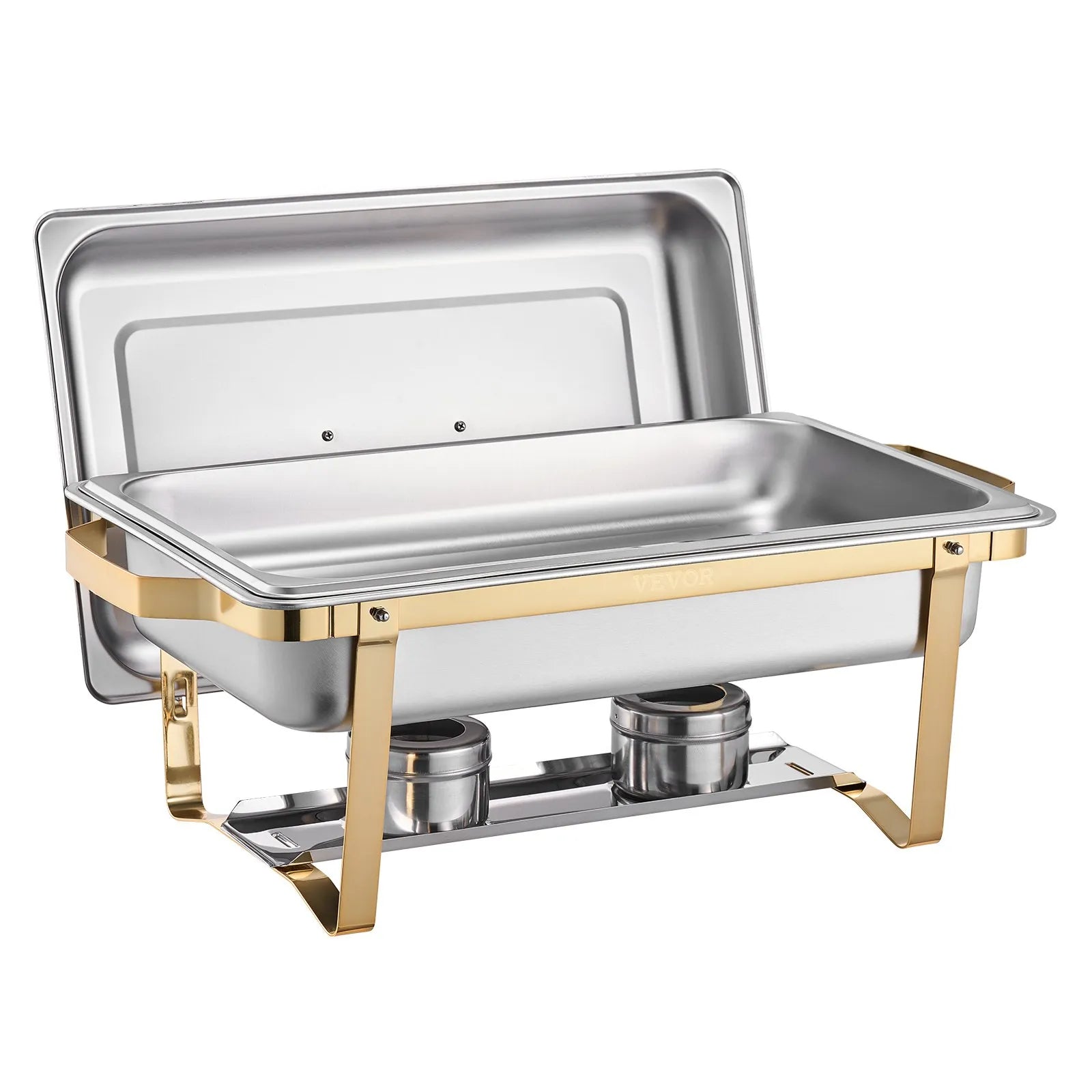 VEVOR 8 Qt 4 Pack Rectangle Chafing Dish Buffet Set Full-Size & Half-Size Pans