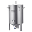 VEVOR 304 Stainless Steel Kettle, 16 GALLON Beer Brew Fermentor, Brew Bucket Fermentor for Brewing, Home Brewing Supplies with Base, Kettle Stock Pot Includes Lid, Handle, Valve, Spigot, Thermometer