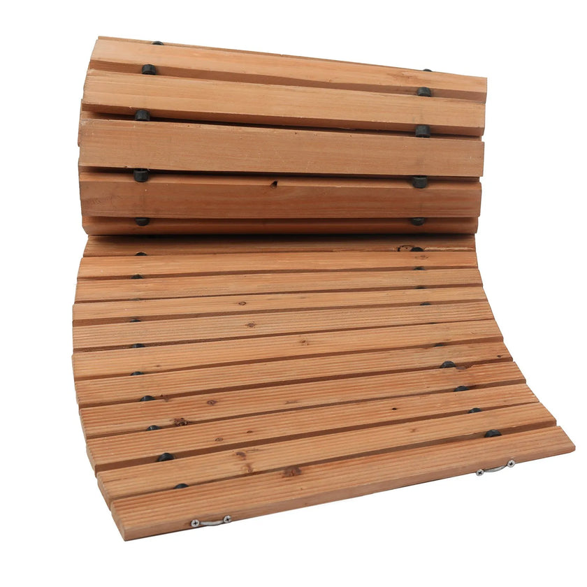 VEVOR 8 ft L x 17 in W Curved Wooden Garden Pathway Roll Out Garden Walkway