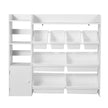 VEVOR 4-Tier Kids Toy Storage and Bookshelf with 8 Flexible Plastic Bins White
