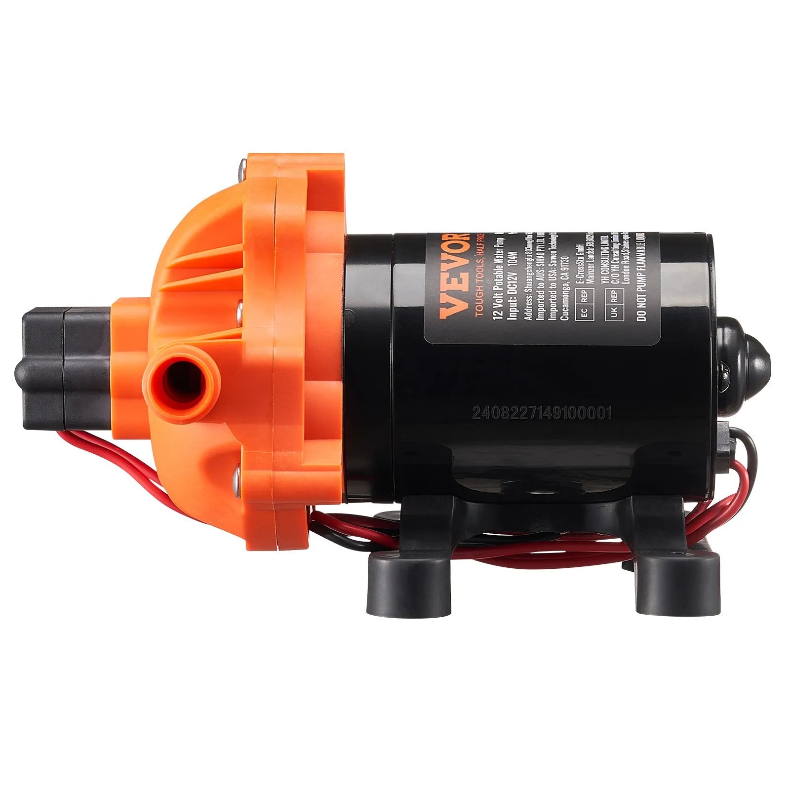 VEVOR 12V Diaphragm Pump 3.5GPM 13.25L/min 3-Chamber Water Pump Pressure Switch