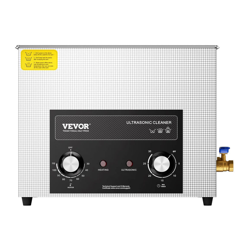 VEVOR 15L Ultrasonic Cleaner with Digital Timer&Heater Professional Ultrasonic Cleaner 40kHz Advanced Ultrasonic Cleaner 110V for Wrench Screwdriver Repairing Tools Industrial Parts Mental Cleaning