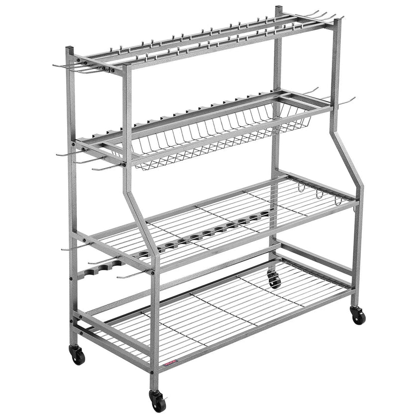 VEVOR 15 Pole Fishing Rod Holder Fishing Rack Cart Organizer for Garage Wheels