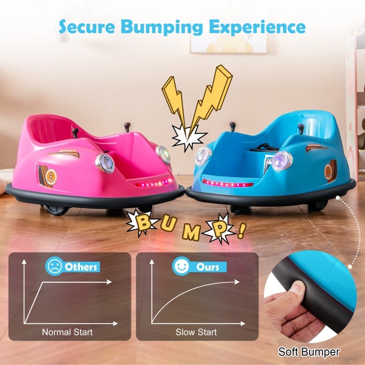 12V Electric Kids Ride on Bumper Car Battery Powered Bumping Car with Remote Control-Blue