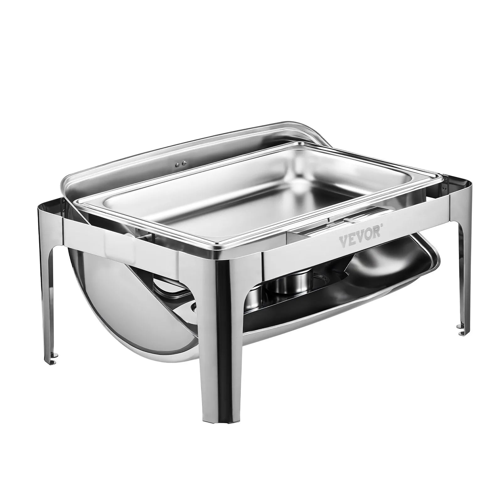VEVOR 9Qt Rectangle Roll Top Chafing Dish Set with Full-Size Pan Stainless Steel