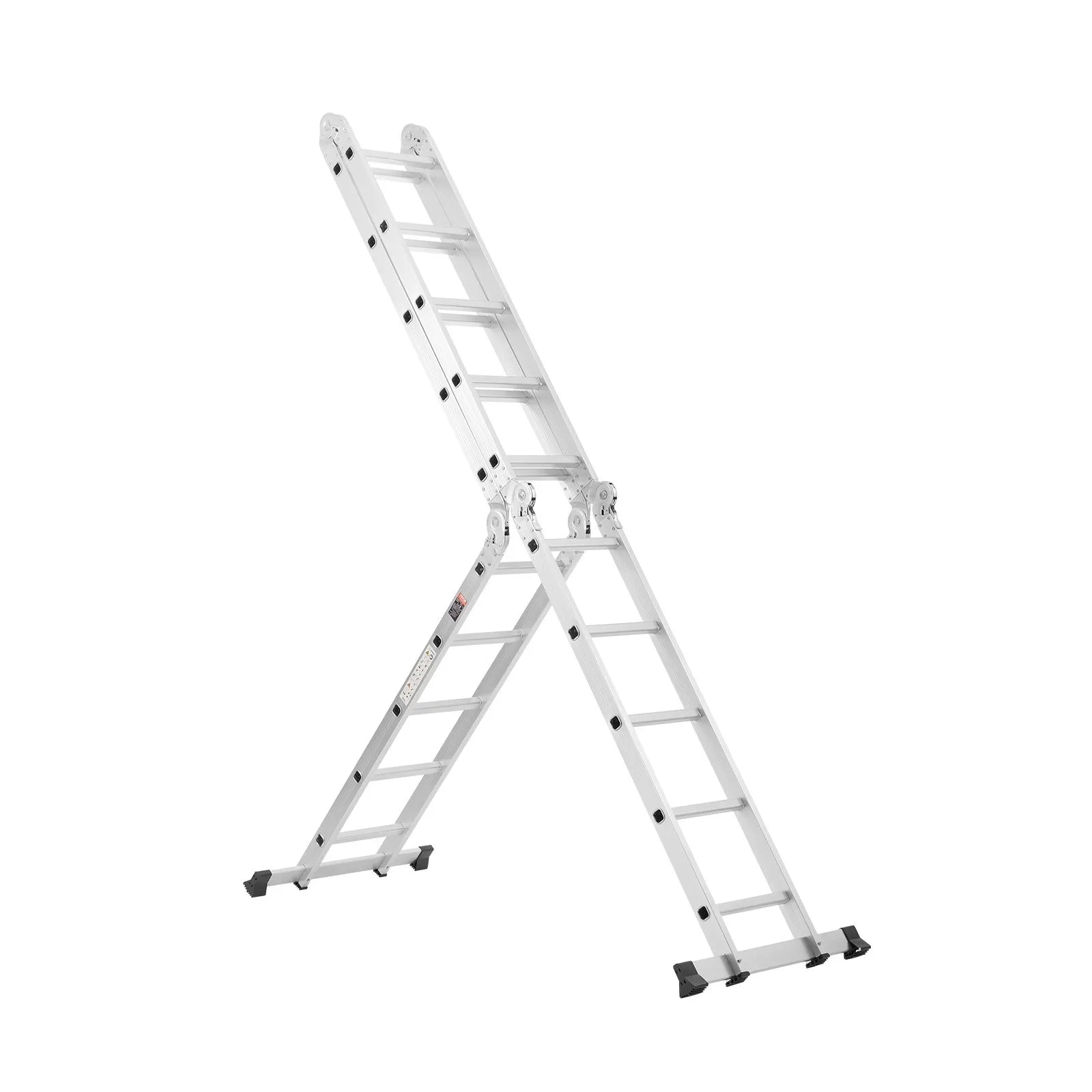 VEVOR Multi-Purpose Folding Ladder 7-in-1 5 Step 19ft Reach Height Metal