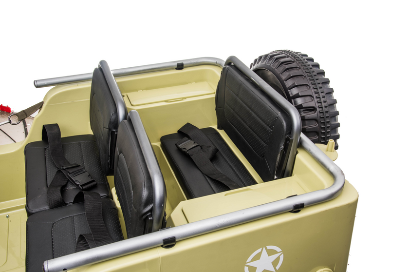 24V Army Jeep 3 Seater DELUXE Kids Ride On Car with Remote Control