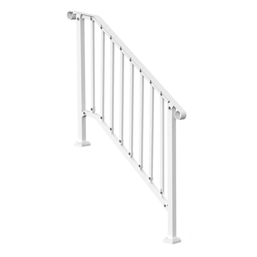 VEVOR 3-4 Step Handrails for Outdoor for Seniors Porch Deck Retro Arch White