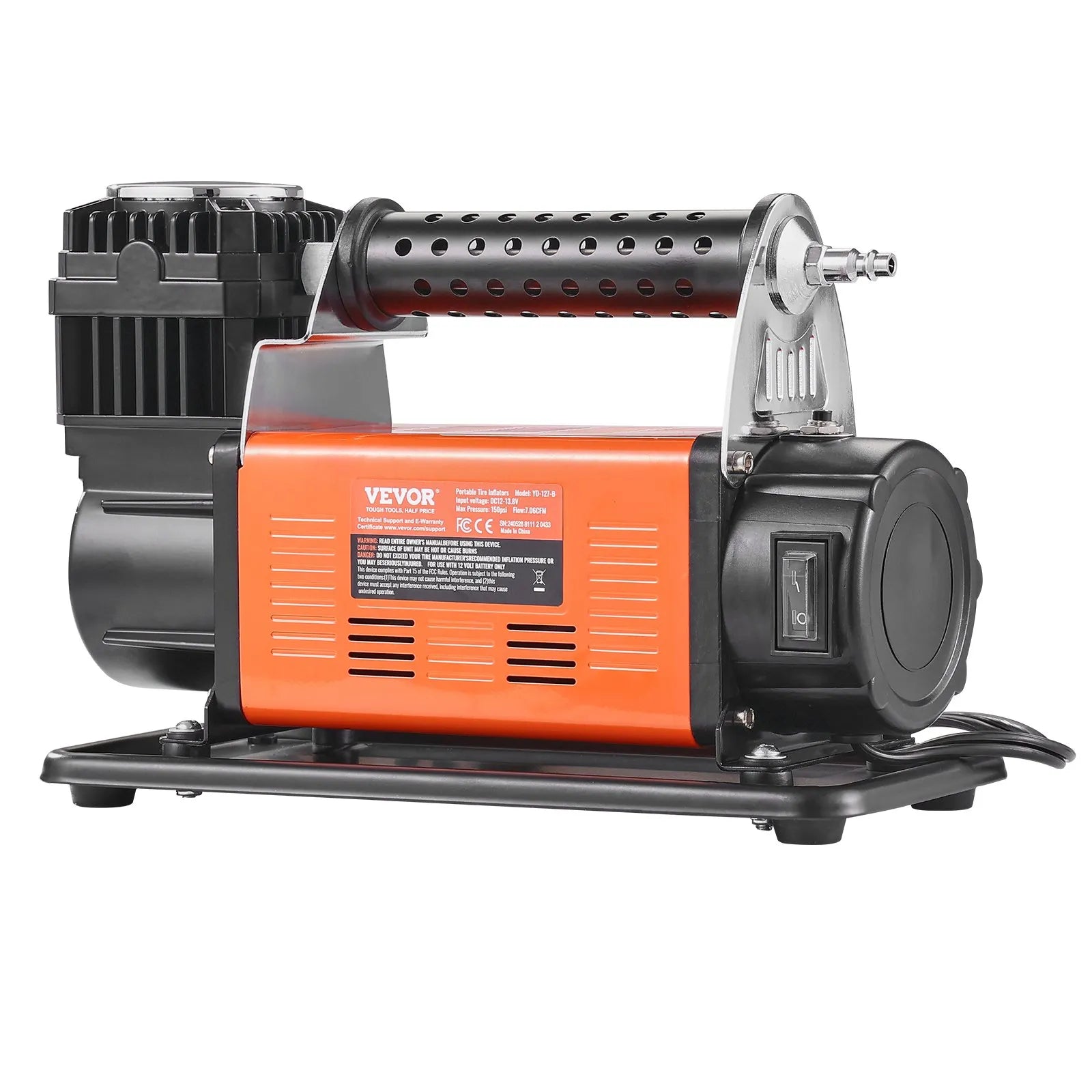 VEVOR 12V Heavy Duty Portable Air Compressor Car Tire Inflator 7.06CFM 150PSI