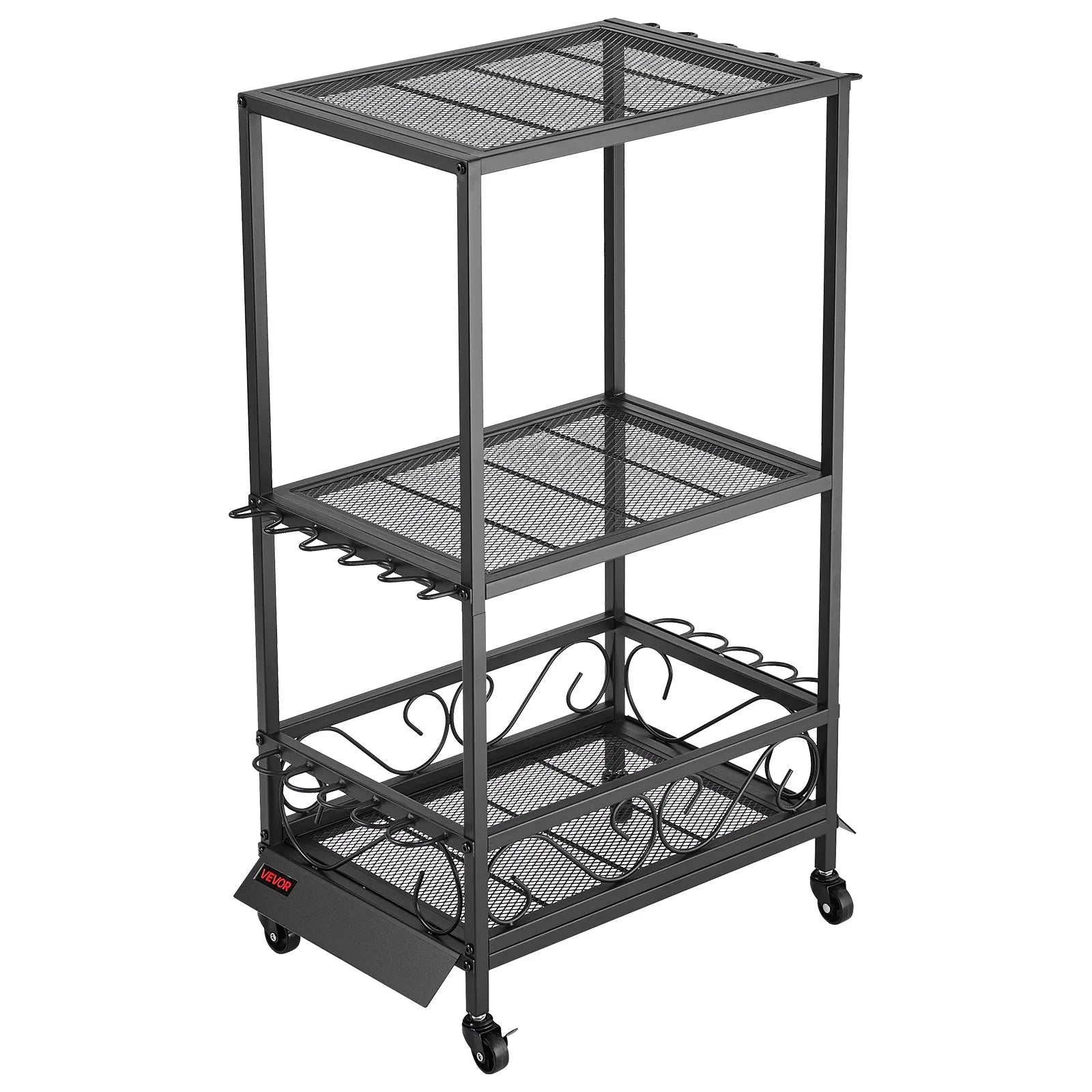 VEVOR 10 Pole Fishing Rod Holder Fishing Rack Cart Organizer for Garage Wheels