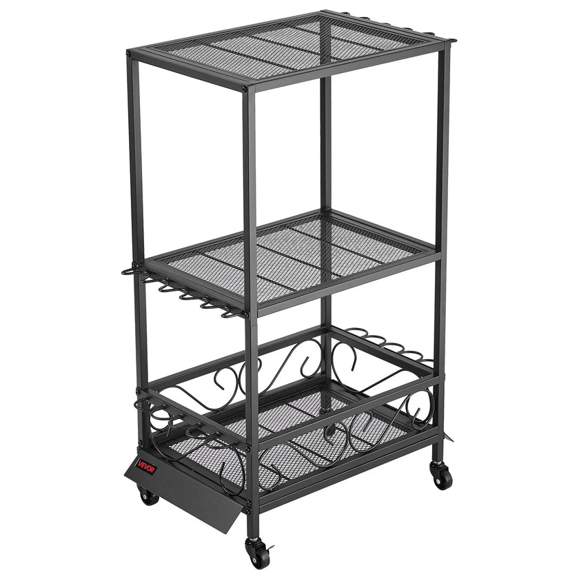 VEVOR 10 Pole Fishing Rod Holder Fishing Rack Cart Organizer for Garage Wheels