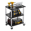 VEVOR 3-shelf Utility Cart 300 lbs 27.6 x 18.1-inch Service Cart with Wheels