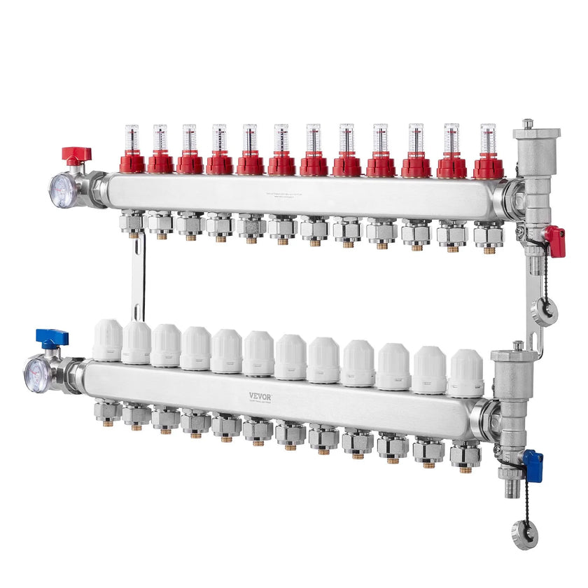 VEVOR 12-Branch Radiant Heat Manifold 1/2