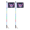 VEVOR 2 PCS 4 FT Whip Light, APP & RF Remote Control Led Whip Light, Waterproof 360° Spiral RGB Chasing Lighted Whips with 4 Flags, for UTVs, ATVs, Motorcycles, RZR, Can-am, Trucks, Off-road, Go-karts