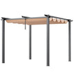 VEVOR 10'x10' Outdoor Retractable Pergola with Sun Shade Canopy Aluminum Beige