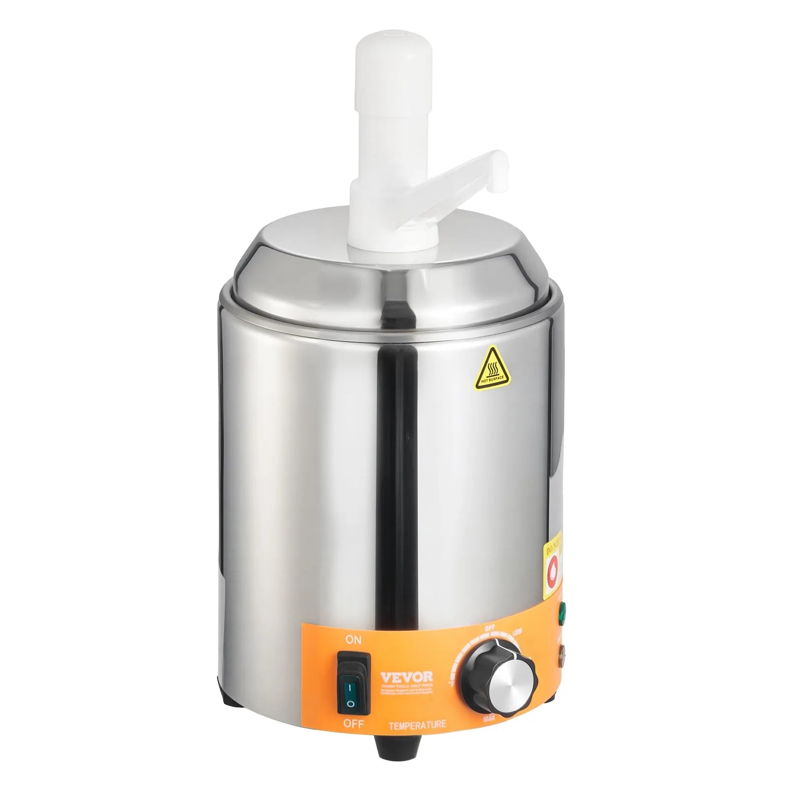 VEVOR 2.4L Electric Cheese Dispenser with Pump Commercial Hot Fudge Warmer