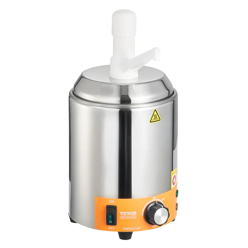 VEVOR 2.4L Electric Cheese Dispenser with Pump Commercial Hot Fudge Warmer