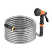 VEVOR 25ft Metal Garden Hose Stainless Steel Water Hose Lightweight No Kink