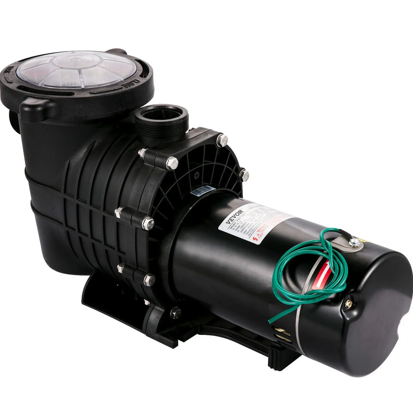 Swimming Pool Pump 1HP, Dual Voltage 110V 220V, 5544GPH, Powerful Pump for In/Above Ground Pool Water Circulation, with Strainer Basket, 2pcs 1-1/2'' NPT Connectors Tested to UL Standards