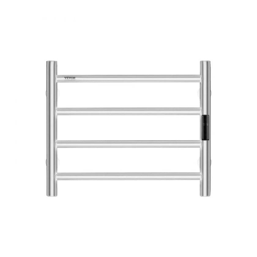 VEVOR 4-Bar Towel Warmer Rack Wall Mounted Heated Towel Rack for Bathroom Silver