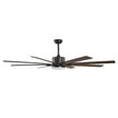 VEVOR 72 In Ceiling Fan with Light 6-Speed Remote Control Reversible Motor Black