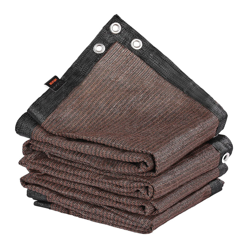 VEVOR 90% Sun Shade Cloth Privacy Screen 10 x 12 ft for Patio Garden (Brown)