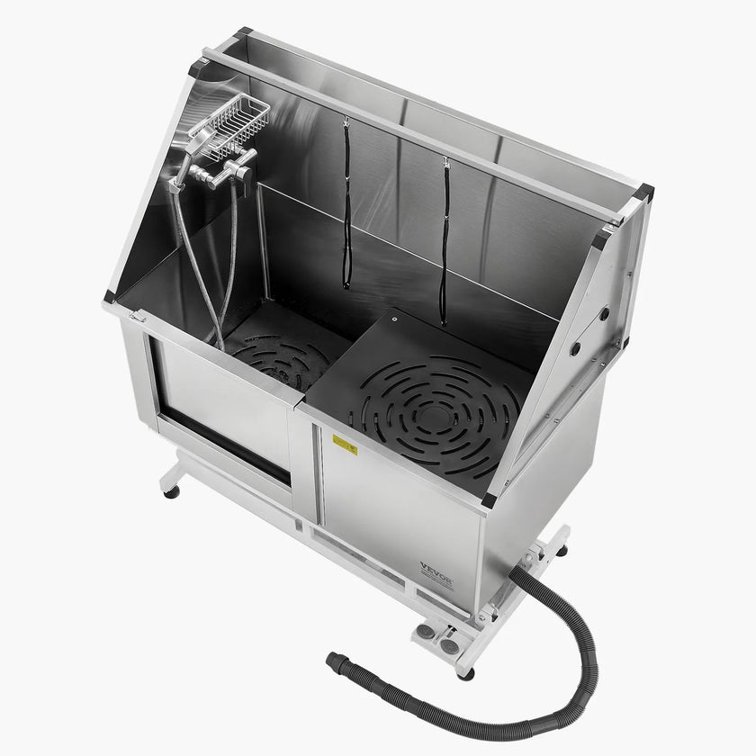 VEVOR 50inch Electric Dog Grooming Bath Tub Stainless Steel w Water Filter Left