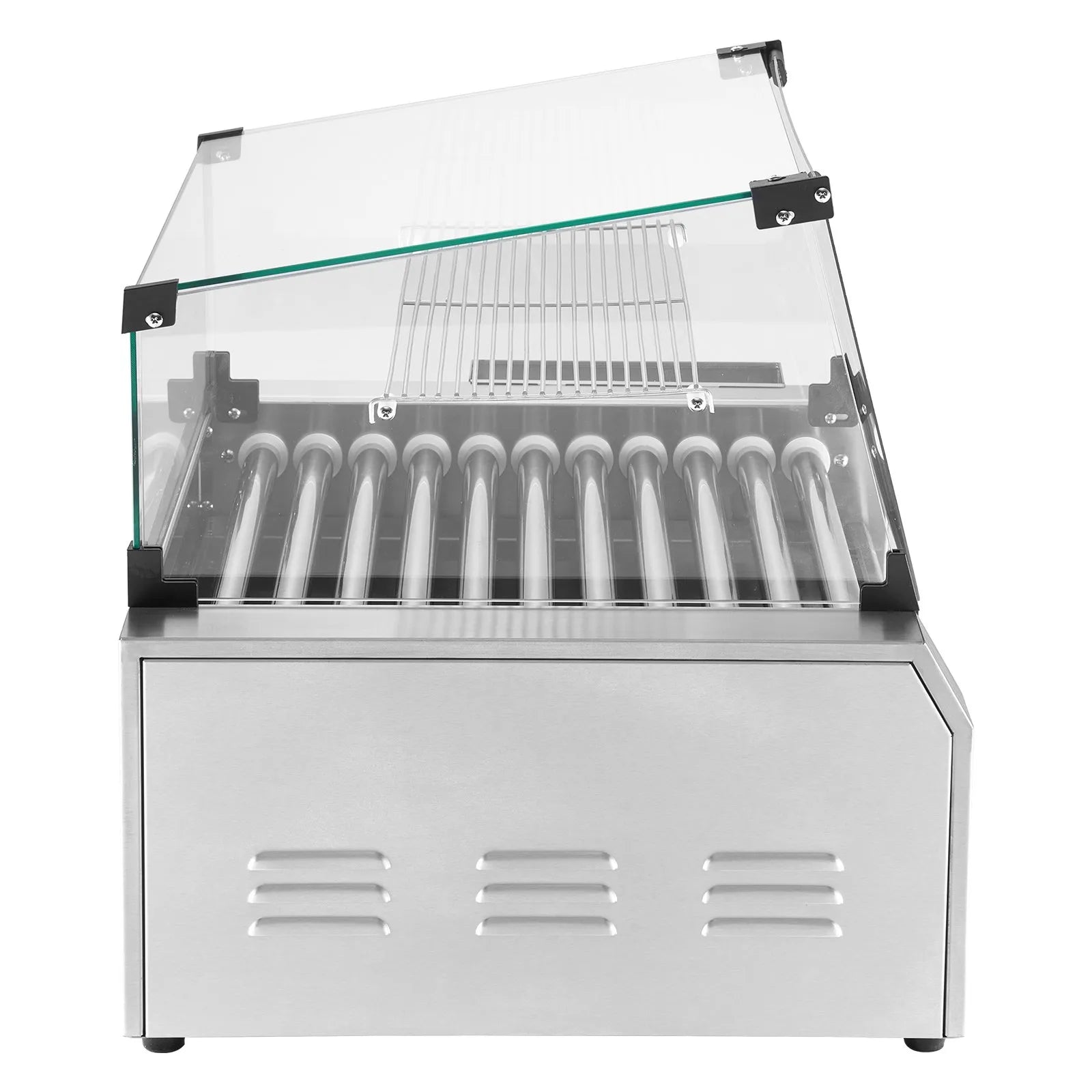 VEVOR 30 Hot Dog 11 Roller Electric Grill Cooker Machine Bun Warmer Cover 1950W