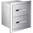 VEVOR Outdoor Kitchen Drawers 18W x 20.6H x 12.7D Inch, Flush Mount Double BBQ Drawers Stainless Steel with Handle, BBQ Island Drawers for Outdoor Kitchens or Patio Grill Station