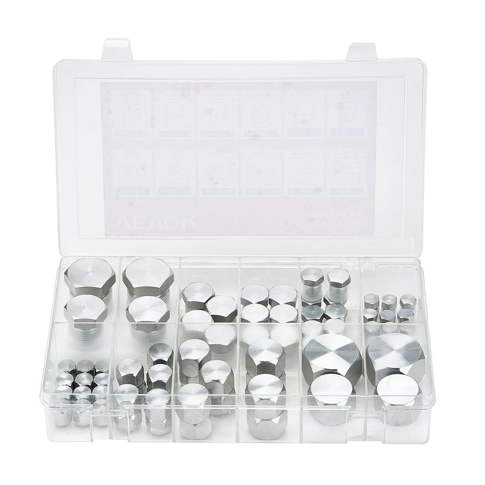 VEVOR 72 PCS Hydraulic Fittings 37° JIC Hydraulic Hose Cap and Plug Kit