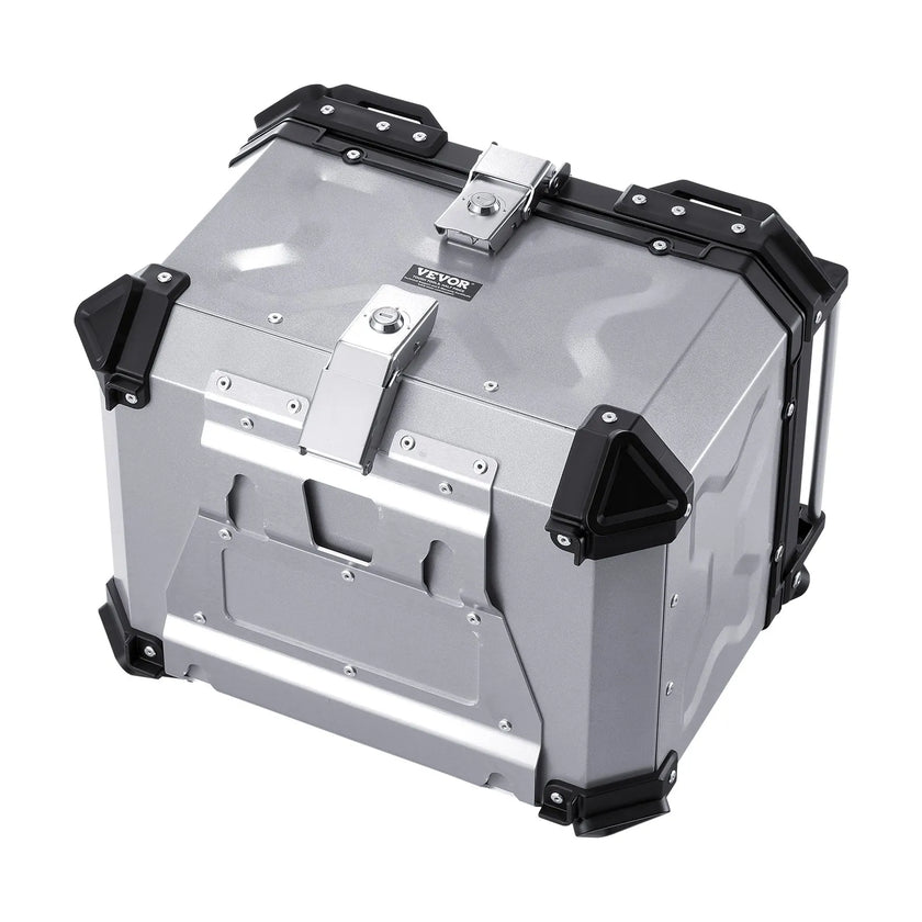 VEVOR 45L Motorcycle Top Case Universal Motorbike Tail Box with Leather Lining