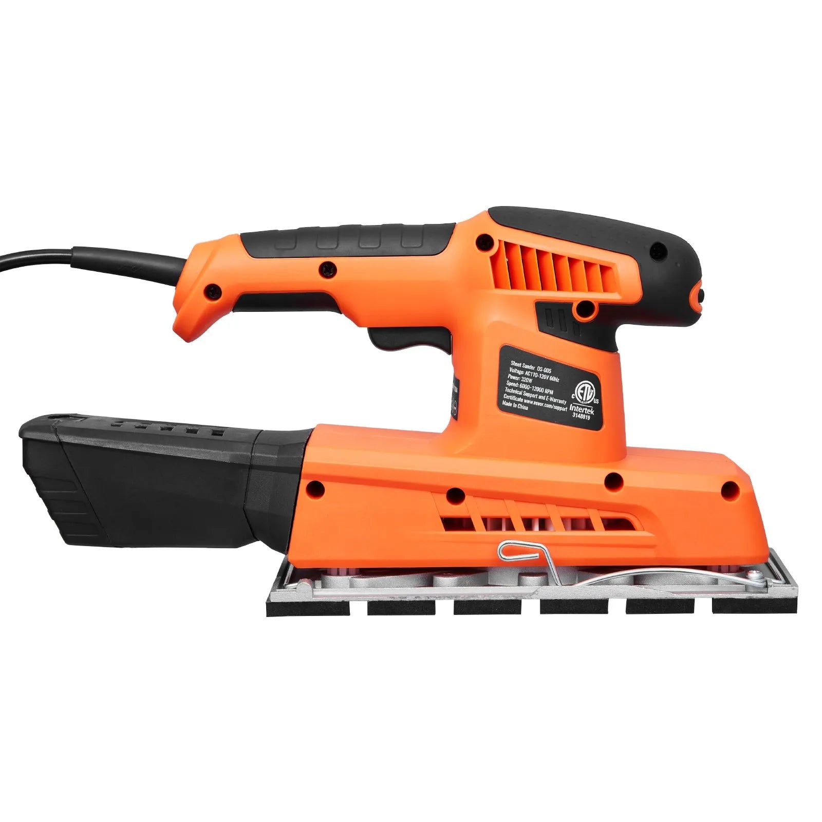VEVOR 1/2 Sheet Sander 320W Max 12000 RPM Sheet Finishing Sander for Woodworking