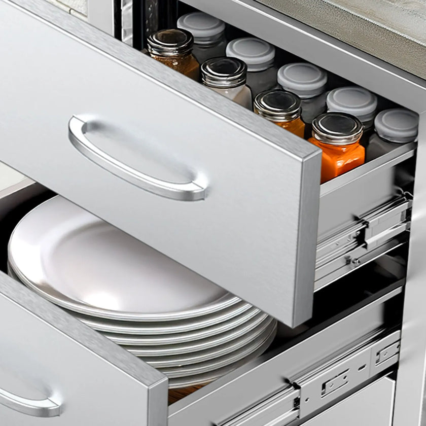 VEVOR Outdoor Kitchen Drawers Triple BBQ Access Drawers Island 18.5x22.5x22.5 in