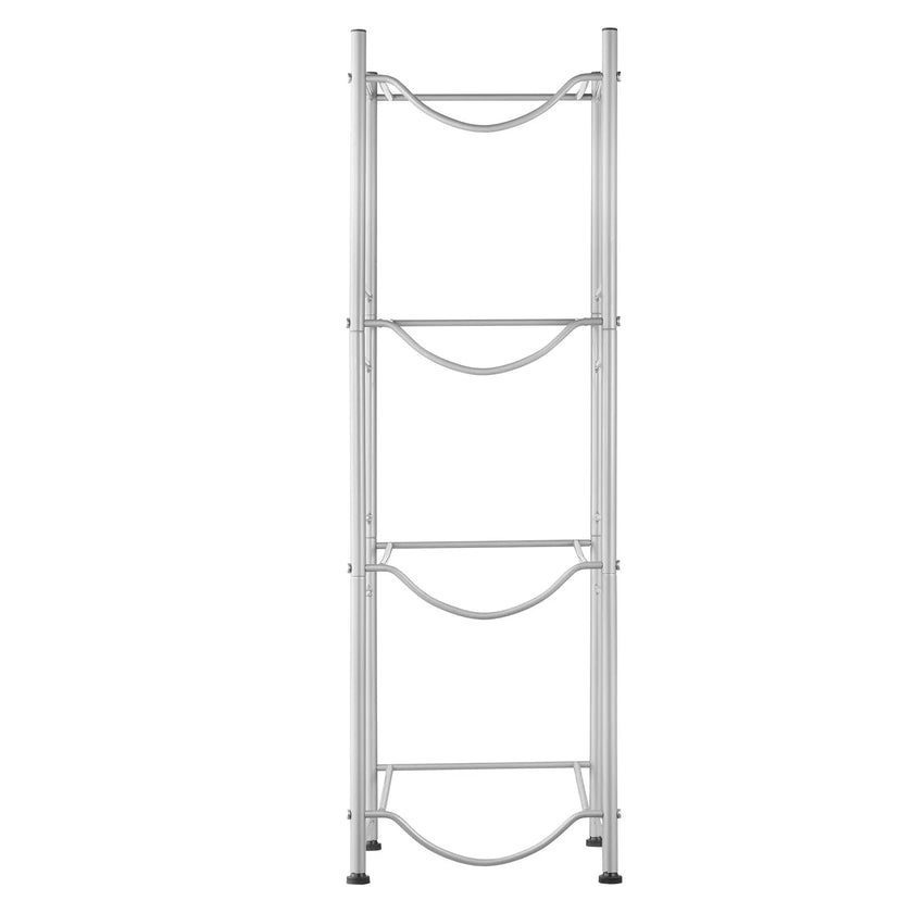 VEVOR 4 Tiers Water Jug Holder Single Row Water Bottle Rack for 4 Bottles Silver