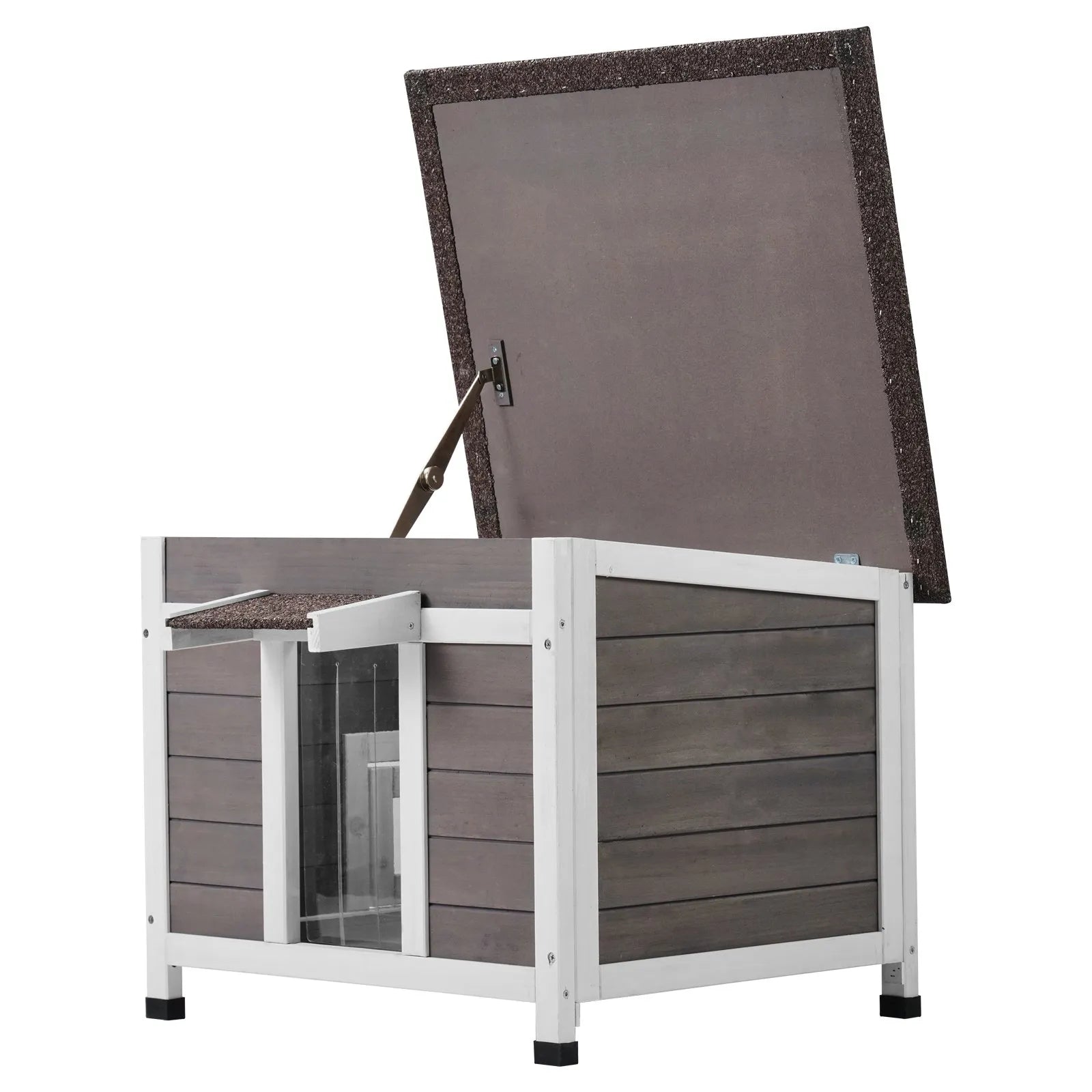 VEVOR Outdoor Cat House Wooden Feral Cat Shelter with Roof Door Flaps & Window