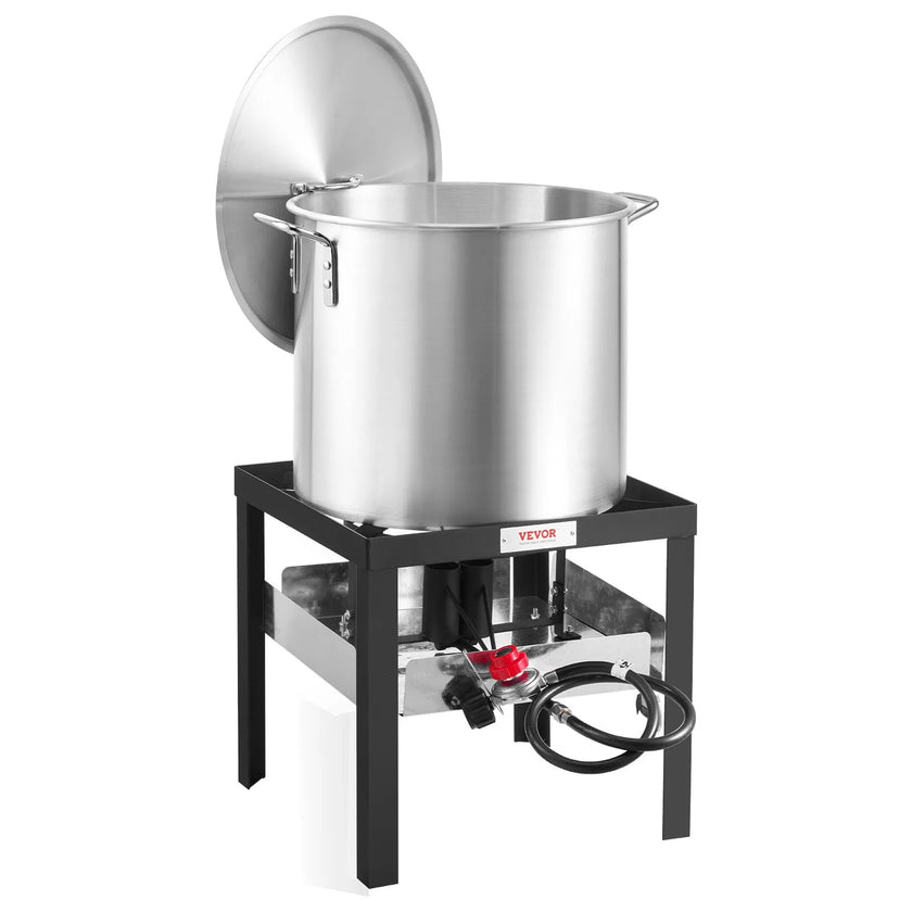 VEVOR 100 Qt Seafood Boiling Kit with Strainer Outdoor Crab Crawfish Cooking Pot